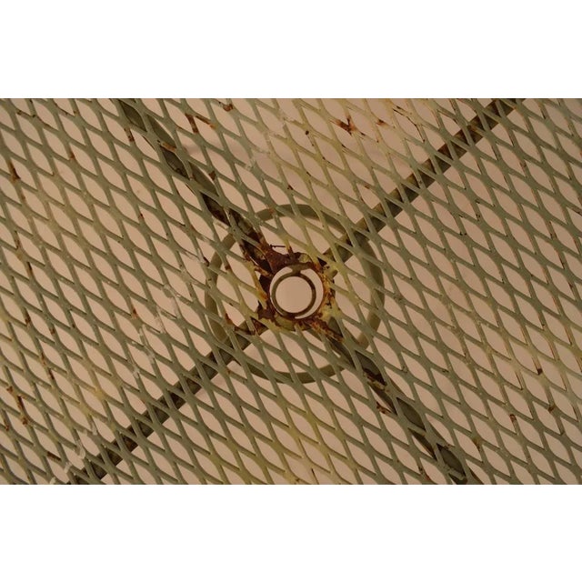 Metal dining height garden table. Mesh top on tubular structure frame, suitable for indoor/ outdoor use.