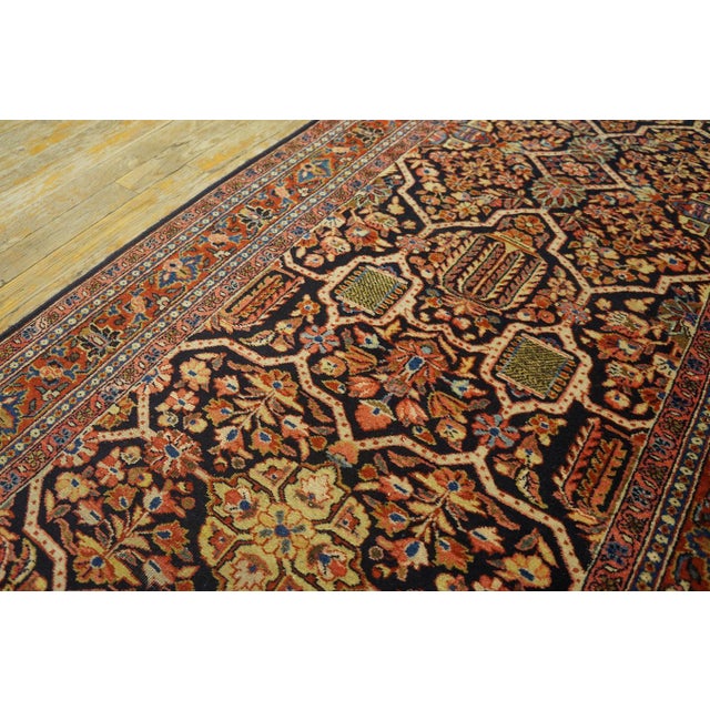 1920s Black Geometric Antique Persian Sarouk Rug 2' 7'' X 19' 0'' Handknotted Wool Carpet For Sale - Image 9 of 18