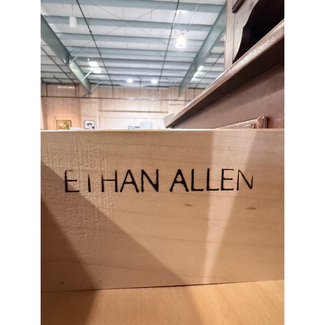 Ethan Allen Country Crossings Maple China Cabinet Hutch For Sale - Image 12 of 12