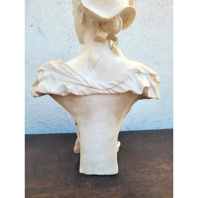 Ant Nelson, Bust of a Woman, Alabaster, Late 19th Century For Sale - Image 16 of 18