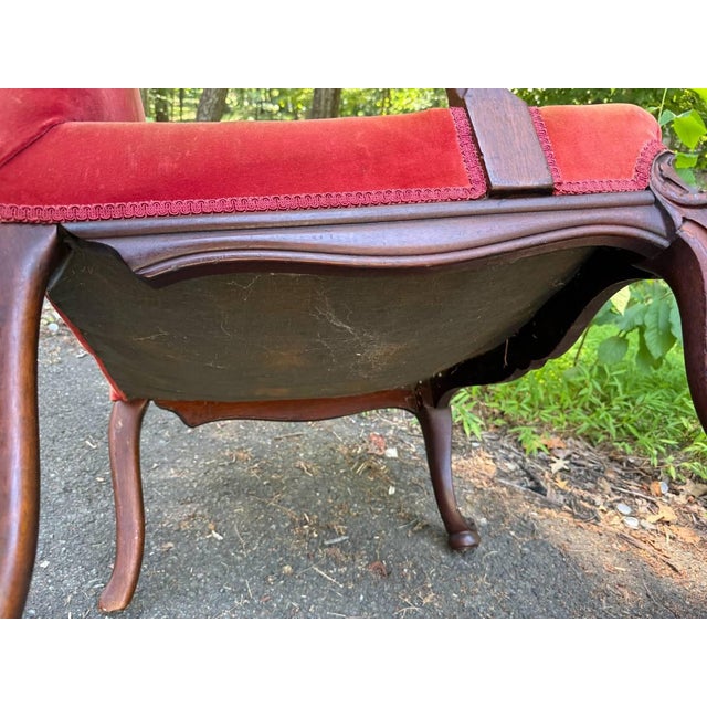 Mid 20th Century Louis XIV Style High Back Throne Style Open Armchair For Sale - Image 16 of 18