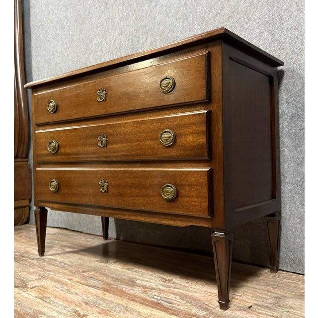 Louis XVI Style Mahogany Chest of Drawers, 1890s For Sale - Image 4 of 8