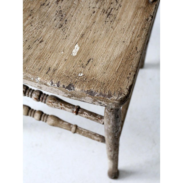 Antique Painted Country Ladder Back Chair For Sale - Image 9 of 16