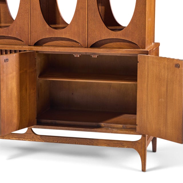 Broyhill Brasilia Mid Century Walnut Room Divider For Sale - Image 9 of 17