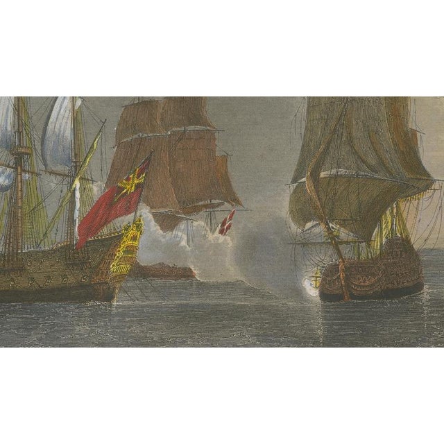 Mid 19th Century Théodore Dubois, French-British Naval Battle of Negapatam, India, 1840, Engraving For Sale - Image 5 of 9
