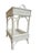 Chippendale Vintage White Woven Rattan 2-Tier Bar Cart/Accent Table For Sale - Image 3 of 6