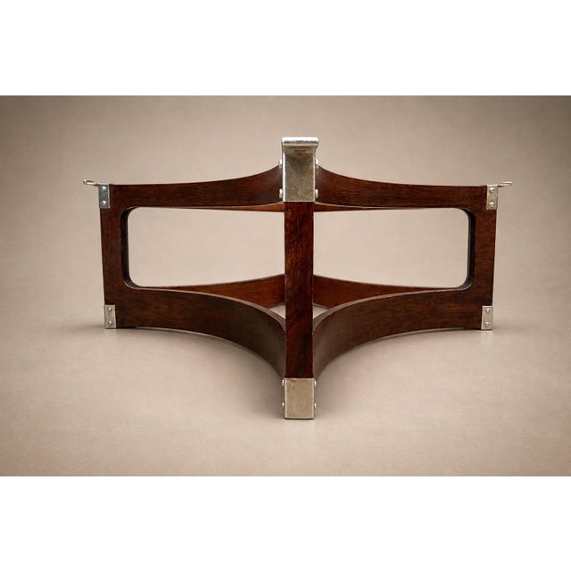 Brazilian Modern Round Coffee Table in Bent Rosewood and Glass by Novo Rumo, Brazil, 1960s For Sale - Image 9 of 16