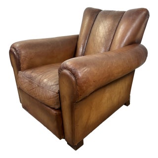 Vintage Leather Club Chair, 1950s For Sale