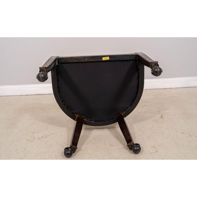 Set of 6 Maitland Smith Neoclassical Leather Game Table Chairs For Sale - Image 17 of 18