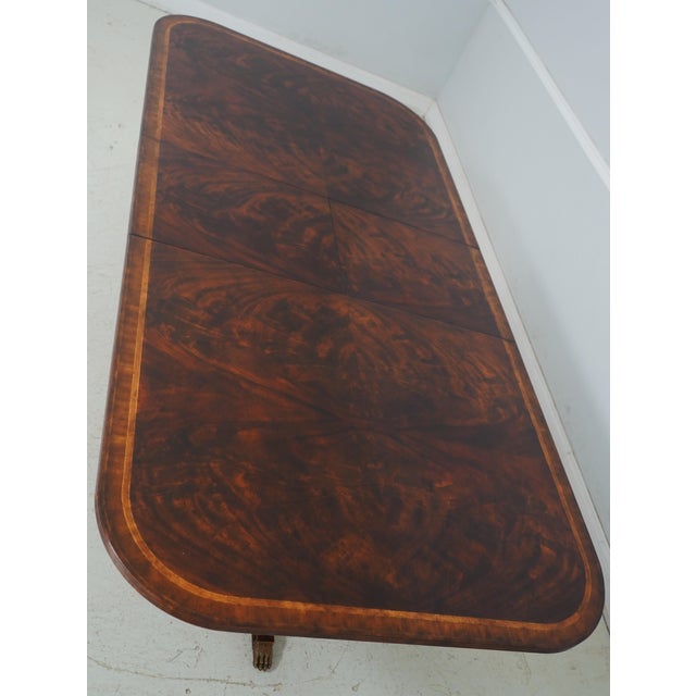 Jonathan Charles Regency Crotch Mahogany Dining Table For Sale - Image 10 of 18