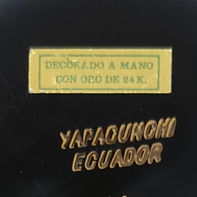 1980s 1980s Art Deco Revival Black and Gold Vessel Curation - Group of 3 For Sale - Image 5 of 12