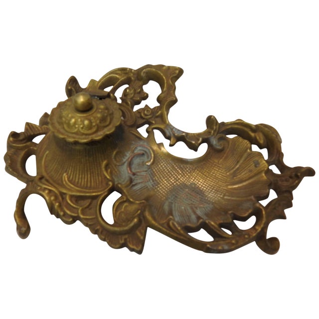 Art Nouveau Bronze Ink Well For Sale