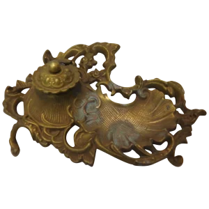 Art Nouveau Bronze Ink Well