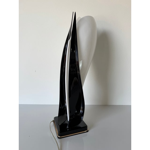 1970s Roger Rougier for Maison Rougier Sculptural Calla Lily Acrylic Table Lamp For Sale - Image 10 of 13