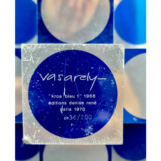 Victor Vasarely - Kroa Blue -1968 Geometric Aluminum Sculpture For Sale - Image 12 of 12