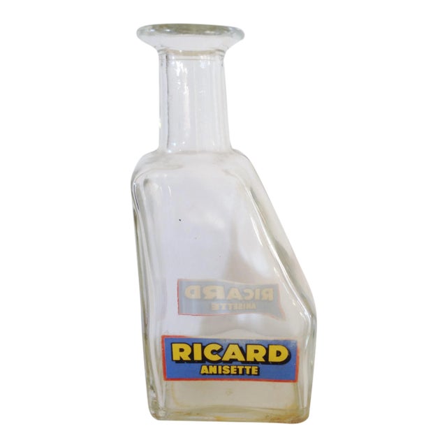 French Clear Glass Ricard Carafe For Sale