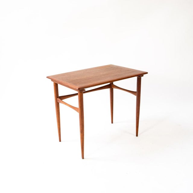 Brown Teak Side Table, 1960s For Sale - Image 8 of 8