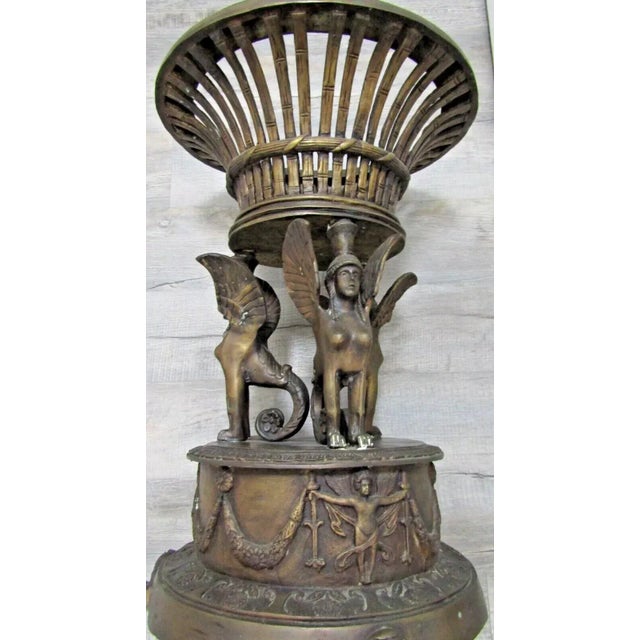 Late 18th Century French Empire Style Bronze Jardiniere With Female Griffons and Cherubs For Sale - Image 12 of 12