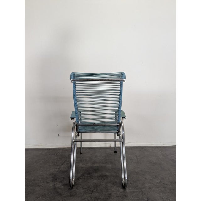 Vintage Turquoise Scoubidou Chair For Sale - Image 4 of 7