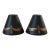 Pair of Vintage Tapered Cone-Shaped Toleware Metal Lamp Shades For Sale