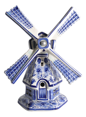 Dutch Delft Blue Windmill Table Lamp