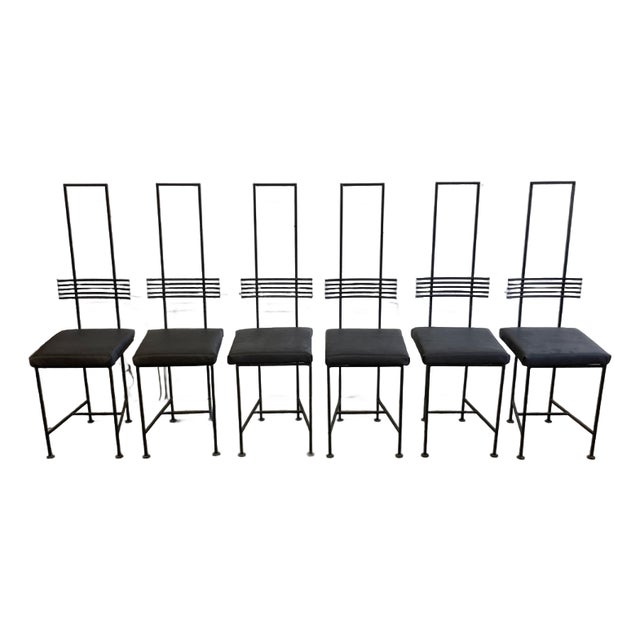 Goram Olsson Vintage Wrought Iron Dining Chairs For Sale