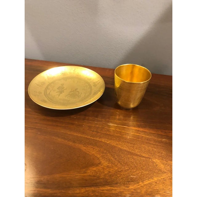 Bavarian Golden Cup & Porcelain Saucer, Germany, 1960s, Set of 2 For Sale - Image 4 of 10