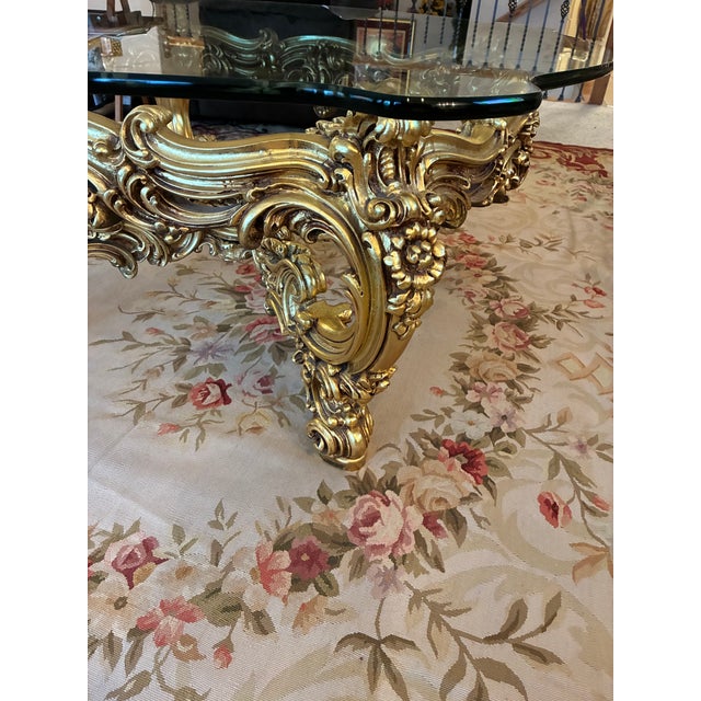 1990s 1990s Italian Silik Brand Coffee Table Italy Rococo Baroque French Made in Italy For Sale - Image 5 of 14