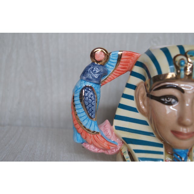 1990s Egyptian Revival Signed Royal Doulton Egyptian Pharaoh Tutankhamun Toby Character Jug For Sale - Image 12 of 14