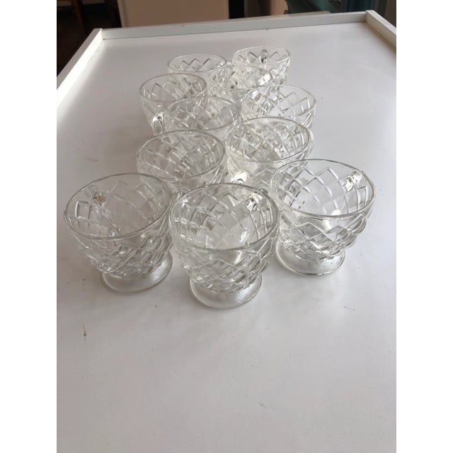 Glass Vintage Clear Pressed Glass Punch Cups S/11 For Sale - Image 7 of 7