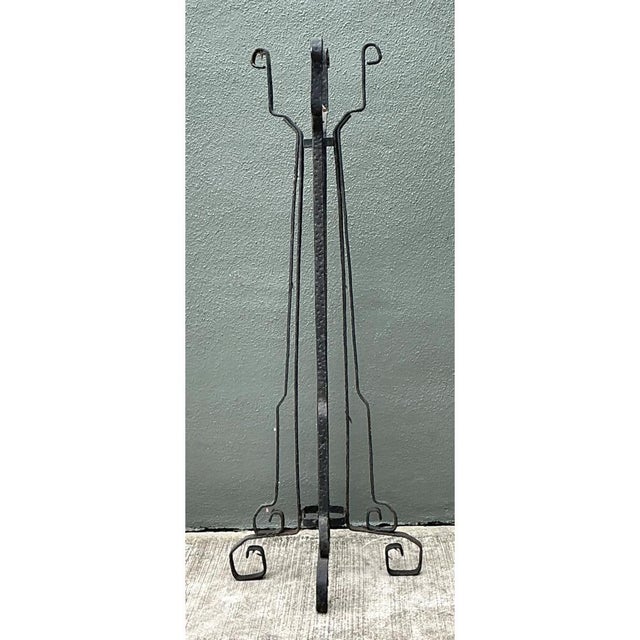 Vintage Hammered Iron and Wells Cement Planter Stand For Sale In West Palm - Image 6 of 13