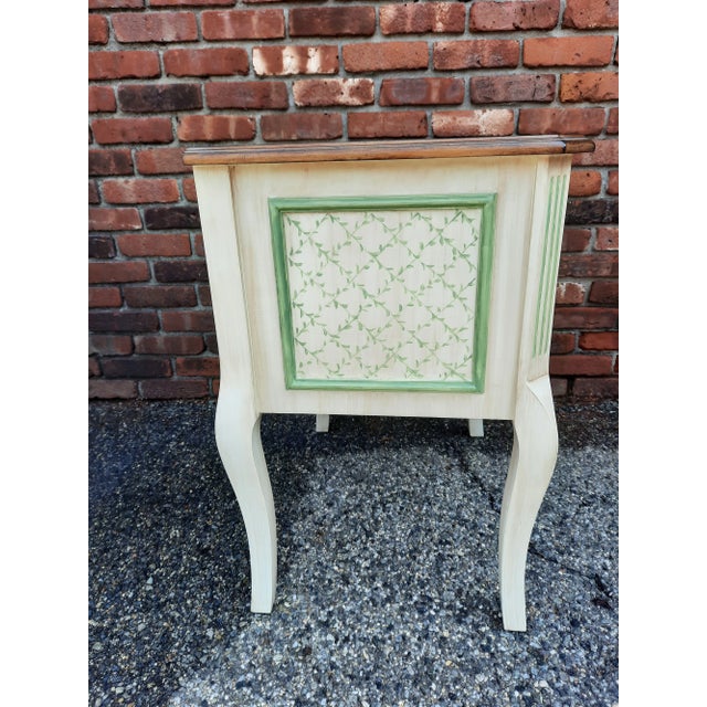 Vintage Traditional Two Drawer Painted End Table For Sale - Image 4 of 12