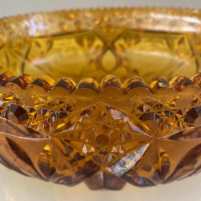 Vintage Dark Amber Serving or Decorative Bowl For Sale - Image 4 of 11