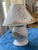 Ceramic Vintage Lenox British Colonial Scenic Candle Lamp Featuring a Pierced Pineapple Shade and a Hand-Painted Tropical Coastal Scene on the Base For Sale - Image 7 of 9