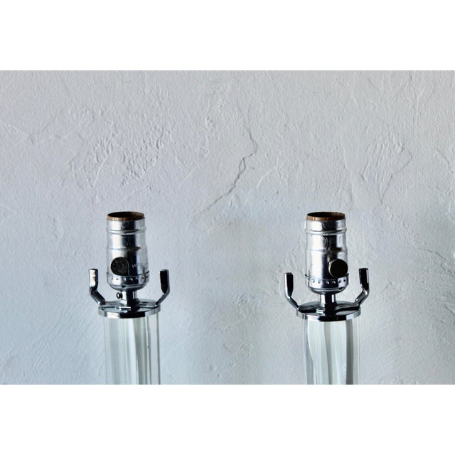 Paul Kedelv 1980s Mid-Century Modern Paul Kedelv Style Encased White Art Glass Table Lamps - a Pair For Sale - Image 4 of 13