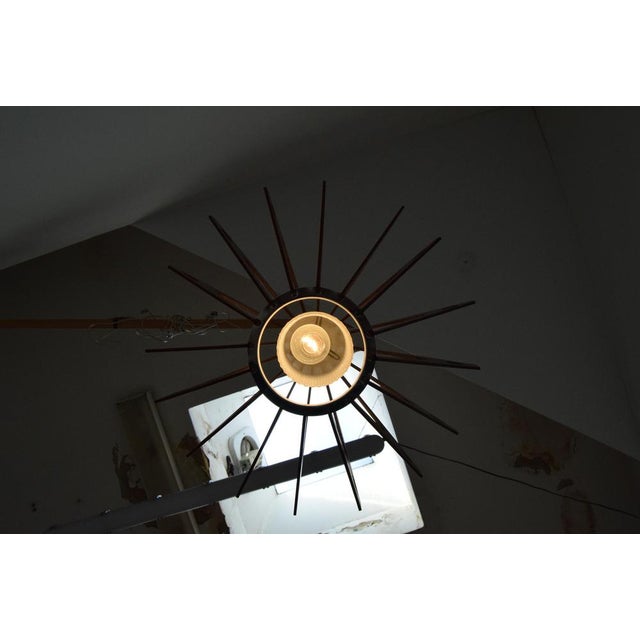 Mid-Century Wooden Pendant, Former Czechoslovakia, 1970s For Sale - Image 15 of 16