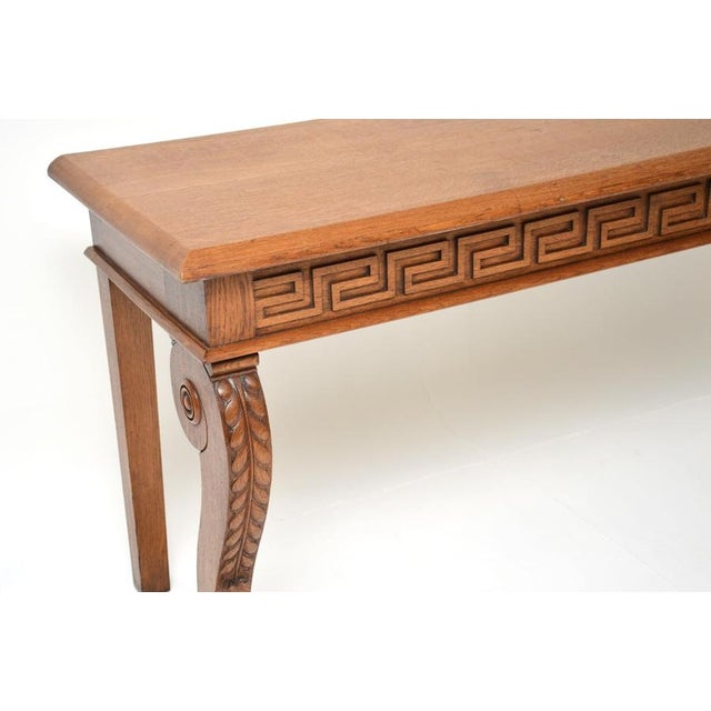 Wood Antique Victorian Carved Oak Console Table, 1840s For Sale - Image 7 of 9