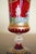 Glass Vintage Italian Murano Hand Enameled Ruby Glass Chalice For Sale - Image 7 of 9