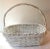 Boho Chic Vintage White Wicker Basket With Fixed Handle For Sale - Image 3 of 10