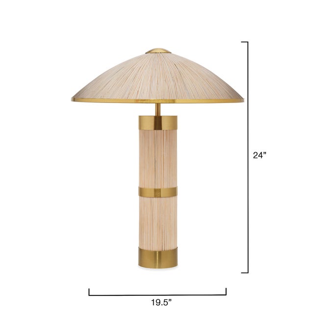 Contemporary Jamie Young Seychelles Table Lamp in Bleached Rattan For Sale - Image 3 of 6