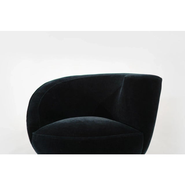 Textile Set of Corkscrew Swivel Lounge Chairs by Vladimir Kagan in Mohair. C. 1970s For Sale - Image 7 of 11