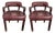 Vintage Burgundy Leather and Wood Office Chairs, Set of 2 For Sale