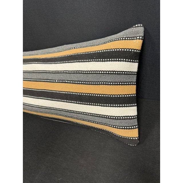 Turkish Hemp Pillow Cushion Natural Beige Brown Cushion Cover 14"x45" For Sale - Image 4 of 4