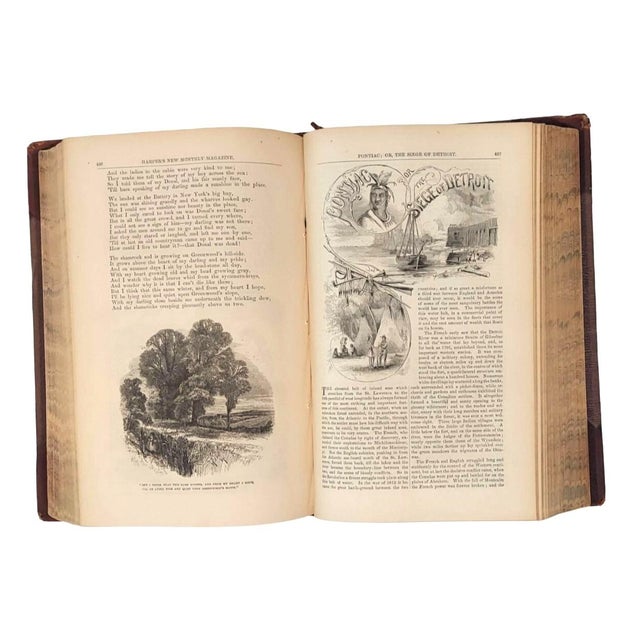 Antique Bound Volume XXII Harper's New Monthly Magazine 1860-1 Lincoln Civil War History For Sale - Image 11 of 17