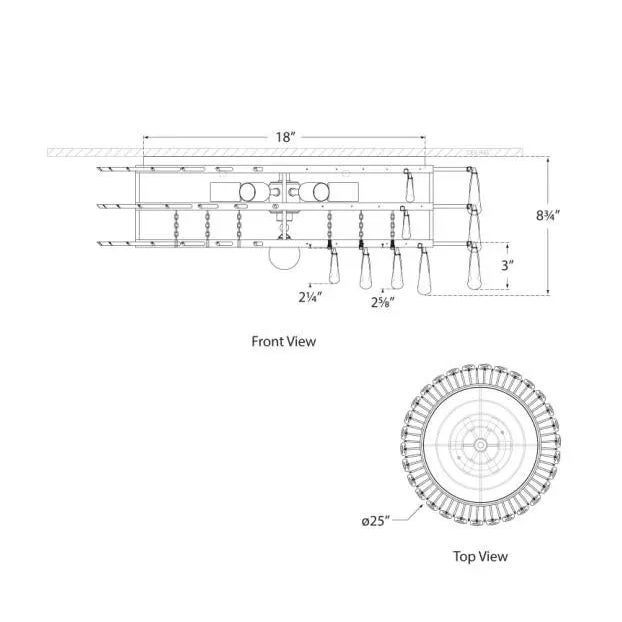 Transitional AERIN for Visual Comfort Signature Liscia Large Flush Mount in Gild with Crystal For Sale - Image 3 of 3