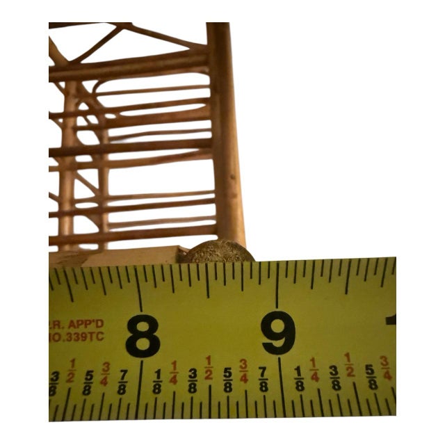 Tan Vintage Bent Rattan Bamboo 12-Bottle Wine Rack - Coastal Boho For Sale - Image 8 of 12