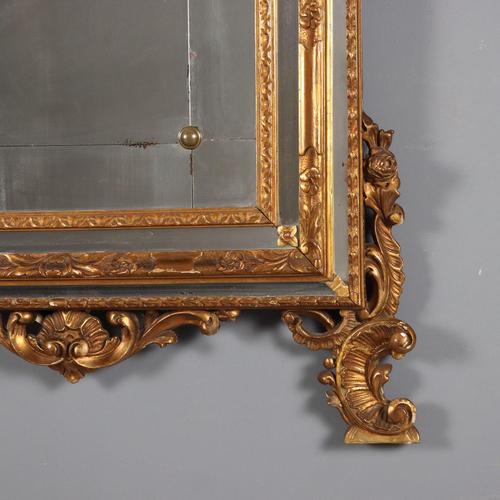 Glass Carved and Gilded Baroque Style Mirror For Sale - Image 7 of 11