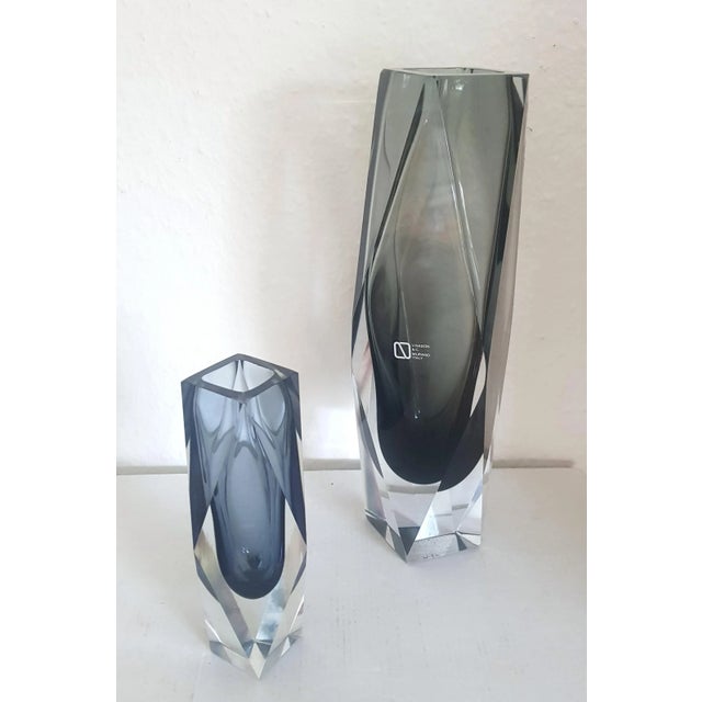 Mid-Century Modern Faceted Murano Glass Vase from Nason, 1960s, Set of 2 For Sale - Image 3 of 4