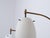 Mid-Century Modern Italian Brass and Opaline Glass Wall Sconces with Arched Arms, 1950s, Set of 2 For Sale - Image 3 of 9