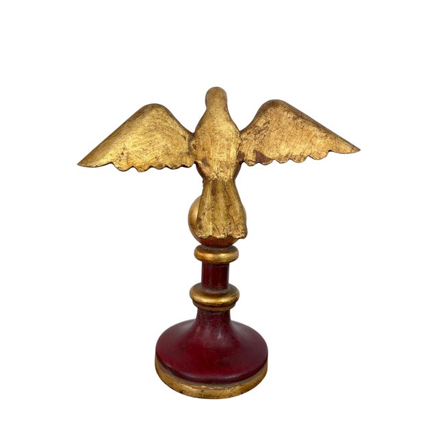 European Carved Wood Bird Sculpture on Finial 9.5" H For Sale In New York - Image 6 of 9